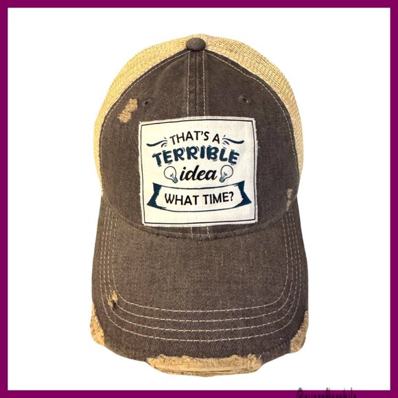 Vintage Distressed Mesh Trucker Hat Adjustable Snapback Unisex Humor Cap